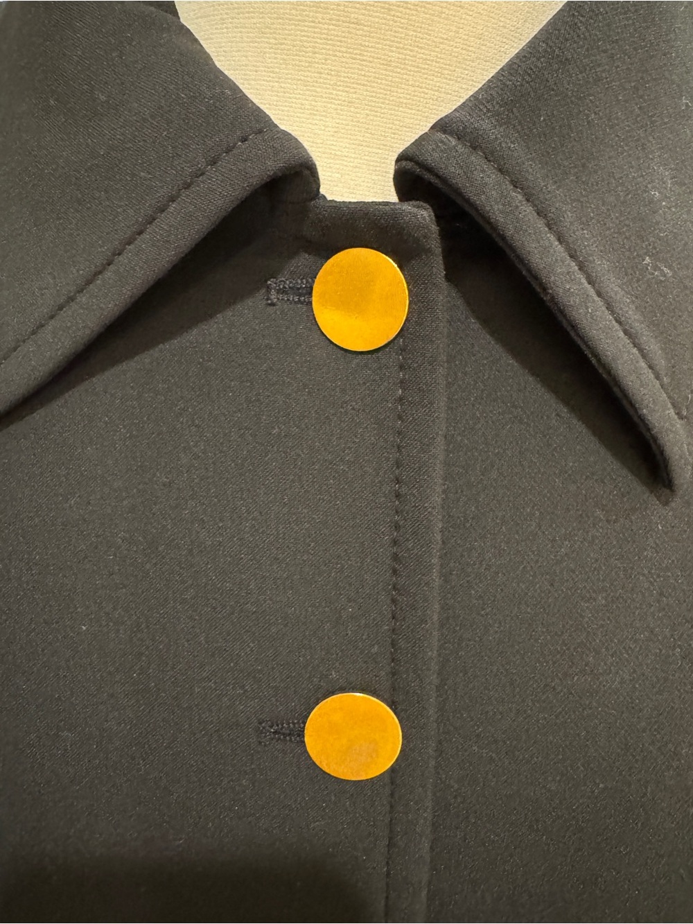 By Timo Black Jacket with Puff Shoulder & Gold Buttons - Cropped Size L - Picture 7 of 16